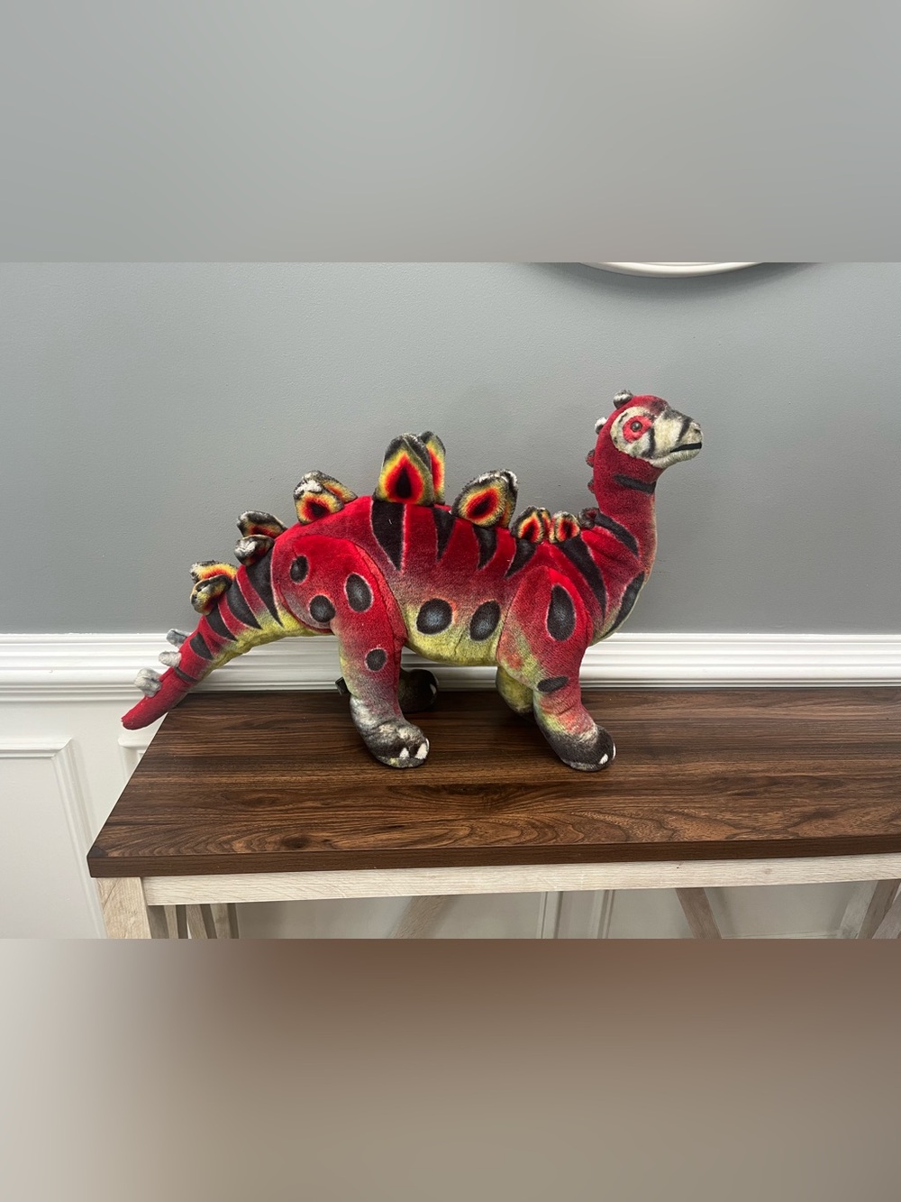 Plush Red and Green Stegosaurus